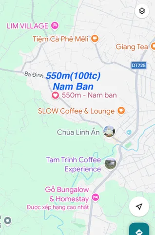 Bán Đất 550m² thổ cư 100m² giá 2.5 tỷ tại Đường Tỉnh lộ 725 Thị trấn Nam Ban  Lâm Hà Lâm Đồng