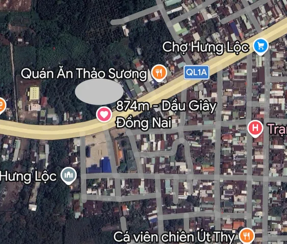 Bán Đất 874m² thổ cư 428m² tại Đường Quốc lộ 1A sát ngã ba Dầu Giây Đồng Nai