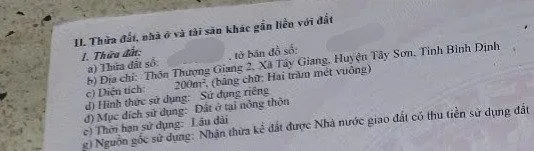 Bán Đất 200m² thổ cư 200m² giá 277 triệu tại Xã Bình Khê Gia Lai