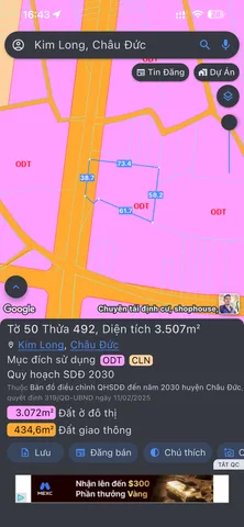 Bán Đất 3507m² thổ cư 100m² giá 9.5 tỷ tại Xã Kim Long TP. Hồ Chí Minh