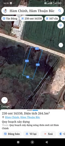 Bán Đất 250m² thổ cư 250m² giá 1.55 tỷ tại Xã Hàm Liêm Lâm Đồng