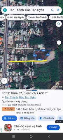 Bán Đất 7630m² giá 22 tỷ tại Đường Tân Thành 44 Xã Tân Thành Huyện Bắc Tân Uyên Bình Dương