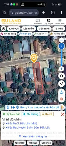 Bán Đất 250m² thổ cư 60m² giá 599 triệu tại Xã Ea Nuôl Đắk Lắk