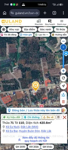Bán Đất 180m² thổ cư 60m² giá 700 triệu tại Xã Ea Nuôl Đắk Lắk
