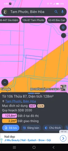Bán Đất 128m² thổ cư 50m² giá 1 tỷ tại Đường Dương Diên Nghệ Phường Tam Phước Đồng Nai