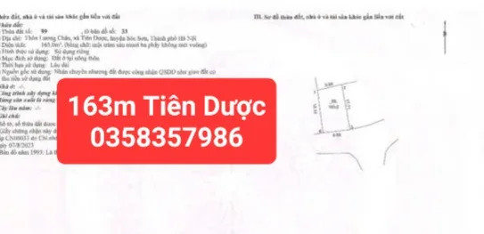 Bán Đất 163m² thổ cư 163m² giá 13.1 tỷ tại Xã Sóc Sơn Hà Nội