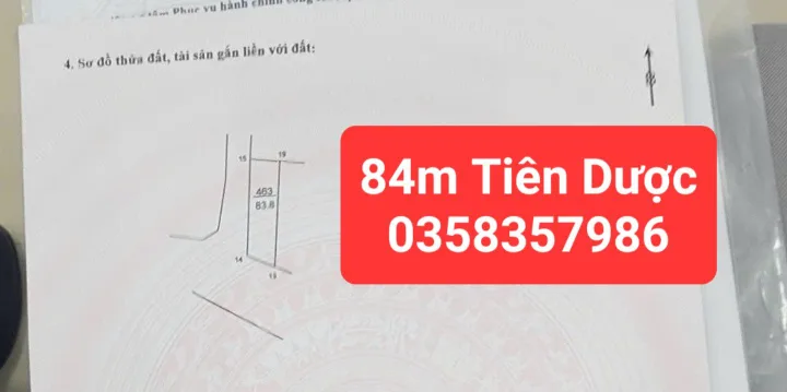 Bán Đất 84m² thổ cư 84m² giá 5.7 tỷ tại Xã Sóc Sơn Hà Nội