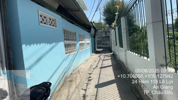 Bán Nhà, đất thổ cư 80.7m² giá có thương lượng 1.05 tỷ tại Hẻm Lê Lợi, cạnh Nhà thờ Châu Đốc, Phường Châu Đốc, An Giang