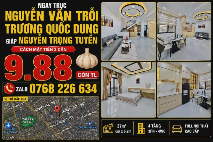 Bán Nhà riêng 37m² thổ cư 37m² giá 9.88 tỷ tại Đường Trương Quốc Dung Phường Phú Nhuận TP. Hồ Chí Minh