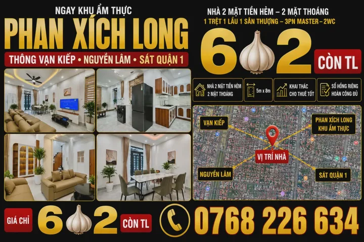 Bán Nhà riêng 40m² thổ cư 40m² giá 6.2 tỷ tại Đường Nguyễn Lâm Phường Cầu Kiệu TP. Hồ Chí Minh