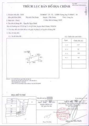 Bán Nhà riêng 55m² thổ cư 55m² giá 1.95 tỷ tại Đường Số 11 Xã Cần Giuộc Tây Ninh