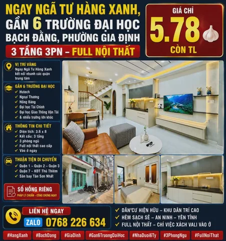 Bán Nhà riêng 29m² thổ cư 29m² giá 5.78 tỷ tại Đường Bạch Đằng Phường Gia Định TP. Hồ Chí Minh