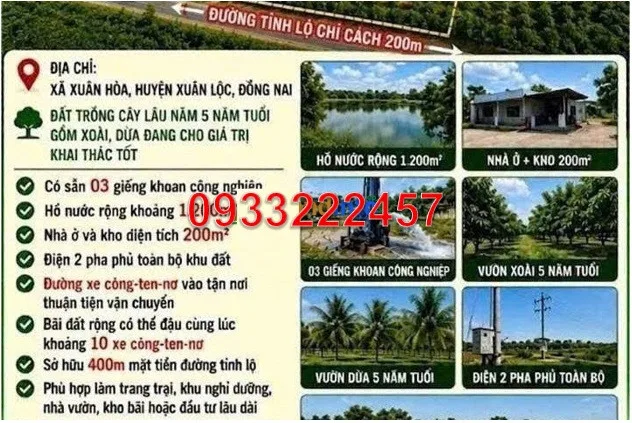 ⭐Cần bán gấp lô đất 4ha tại xã Xuân Hoà (Xuân Lộc), TP.Đồng Nai, chỉ 3.6 tỷ/ha - 0933222457
