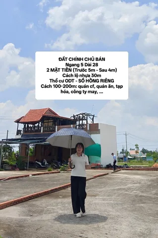 ĐẤT Thổ cư 125m² 2 mặt tiền nằm cách QL50 450m - trung tâm hành chính thị trấn Cần Đước