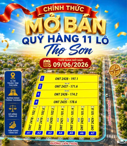 🔥 CHỈ TỪ 5XX TRIỆU SỞ HỮU NGAY ĐẤT NỀN THỌ SƠN 🔥