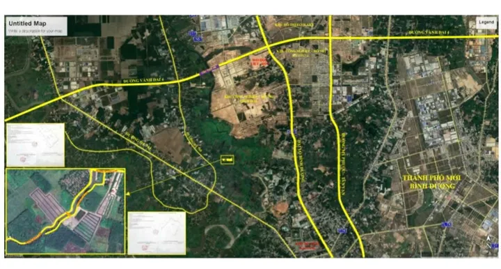 Bán Đất 13581m² giá 54 tỷ tại Xã Phú An Thị xã Bến Cát Bình Dương