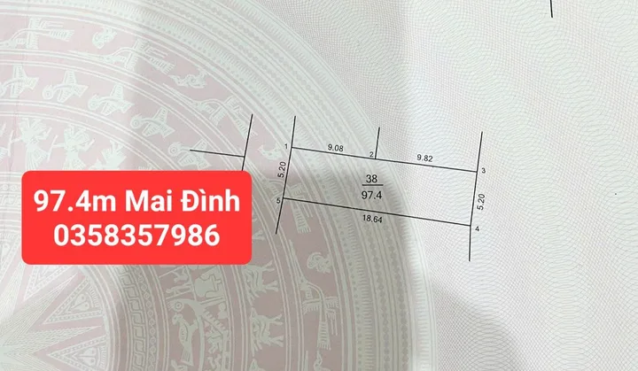 Bán Đất 97m² thổ cư 97m² giá 4.7 tỷ tại Xã Mai Đình Huyện Sóc Sơn Hà Nội