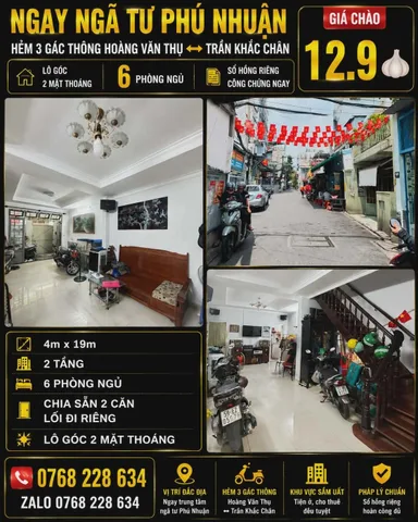 Bán Nhà riêng 76m² thổ cư 76m² giá 12.9 tỷ tại Đường Hoàng Văn Thụ Phường Cầu Kiệu TP. Hồ Chí Minh