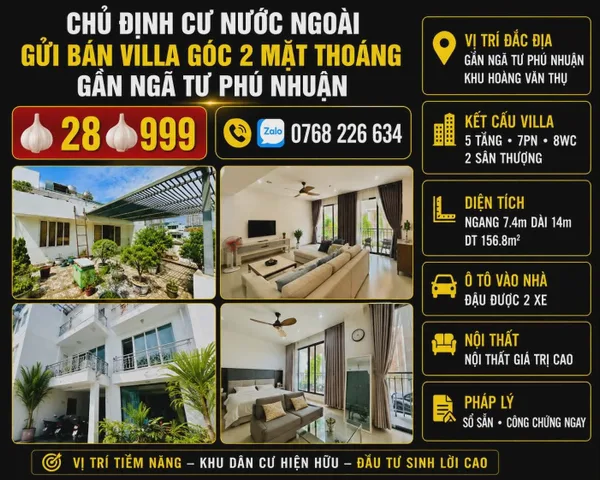 Bán Nhà riêng 157m² thổ cư 157m² giá 29 tỷ tại Đường Hoàng Văn Thụ Phường Cầu Kiệu TP. Hồ Chí Minh