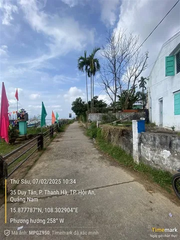 ĐẤT 2 MẶT ĐƯỜNG BÊ TÔNG 
K37 DUY TÂN, THANH HÀ, HỘI AN.