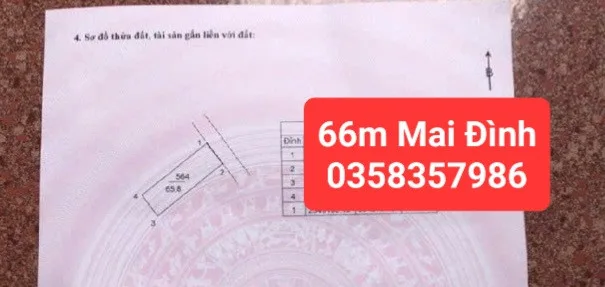Bán Đất 66m² thổ cư 66m² giá 2.8 tỷ tại Xã Mai Đình Huyện Sóc Sơn Hà Nội