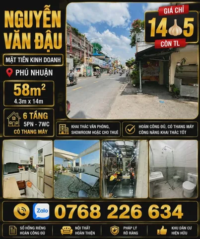 Bán Nhà riêng 58m² thổ cư 58m² giá 14.5 tỷ tại Đường Nguyễn Văn Đậu Phường Bình Lợi Trung TP. Hồ Chí Minh