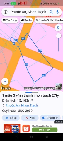 15000m2 ngay khu công nghiệp nhơn trạch