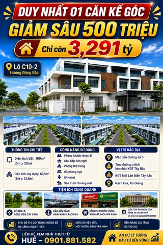 DUY NHẤT 1 CĂN KẾ GÓC GIẢM 500tr CHỈ CÒN NHỈNH 3 TỶ, NHÀ ĐẸP Ở NGAY KĐT TÂY BẮC