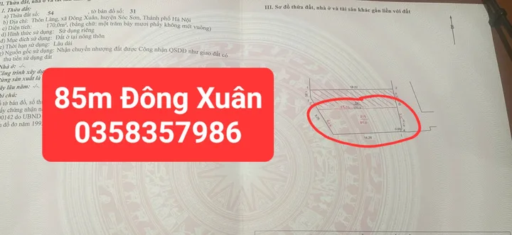 Bán đất Đông Xuân DT 85m vuông,MT 5.41m
Giá bán 2 tỷ 300 triệu