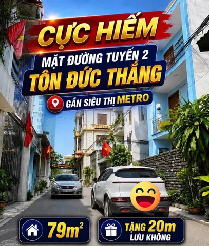 CỰC HIẾM - LÔ ĐẤT MẶT ĐƯỜNG TUYẾN 2 - TÔN ĐỨC THẮNG - Ô TÔ TRÁNH - CHỦ CẦN BÁN GẤP