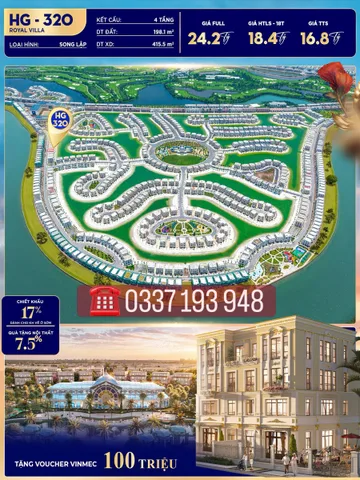 Bán biệt thự song lập Hoàng Gia HG-320 Vinhomes Vũ Yên Hải Phòng.