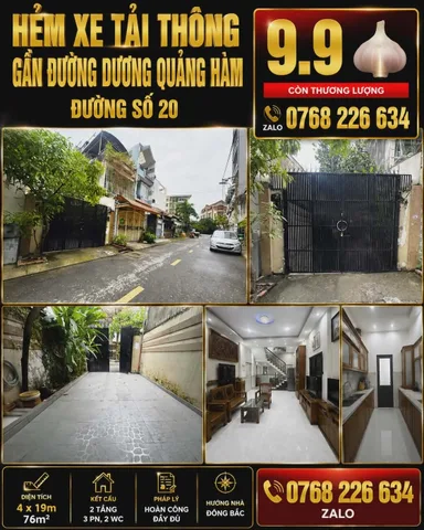 🍀 HẺM XE TẢI THÔNG GẦN DƯƠNG QUẢNG HÀM ĐƯỜNG SỐ 20 💰 9.9 🧄 📱 0768 226 634