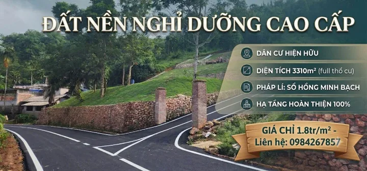 chỉ 1.8tr/m. sở hữu đất nghỉ dưỡng cực đẹp tại kim bôi, hòa bình