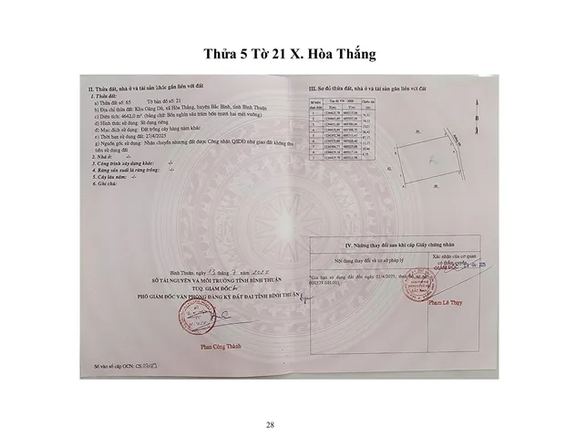 4. Cụm 13.932 m2 X. Hòa Thắng 
Vị trí đất : Link
 THÔNG TIN LÔ ĐẤT
● Hướng: Đông.
● Pháp lý: Sổ hồng riêng.
 GIAO THÔNG & VỊ TRÍ