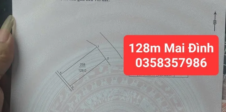 Bán đất Mai Đình DT 128m vuông,MT 6.42m
Giá bán 4 tỷ 920 triệu