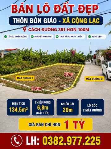 🔥 LÔ GÓC 2 MẶT TIỀN – VỊ TRÍ ĐẸP XÃ CỘNG LẠC, TỨ KỲ 🔥
🏡 Địa chỉ: Đôn Giáo - Cộng Lạc