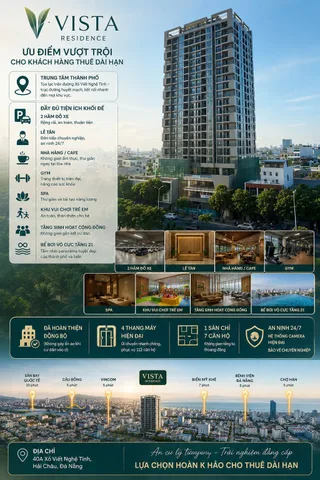 CHO THUÊ CĂN HỘ VISTA RESIDENCE – TRUNG TÂM ĐÀ NẴNG - NỘI THẤT CAO CẤP