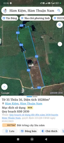 Bán đất xã hàm kiệm 1heta đất trồng sẵn thanh long