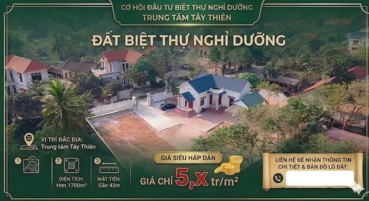 1.747m² ĐẤT ĐẠI ĐÌNH – TAM ĐẢO | TẶNG BIỆT THỰ 3PN, GIÁ CHỈ HƠN 5 TRIỆU/M²