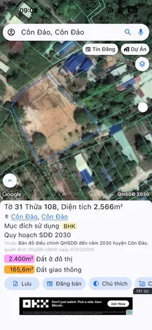 BÁN ĐẤT DT LỚN HƠN 2000M CÔN ĐẢO,BÀ RỊA- VŨNG TÀU