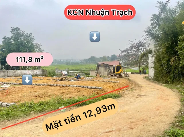 111m - mặt tiền rộng - gần KCN Nhuận trạch - giá đầu tư