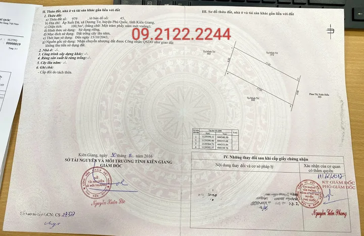 Bán đất 100,5m2 ngang 6m Suối Đá, Dương Tơ giá 1,6tỷ tại Đặc Khu Phú Quốc