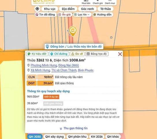 Bán đất 1.041,6m2, ngang 10m, vuông vức, giá 968.688.000đ