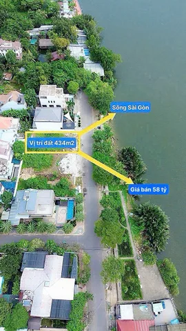 Bán đất biệt thự khu nhà Ở Bên sông DA Điện Ảnh Thành Phố P. Hiệp Bình Chánh Thủ Đức nền E14 (434m²) 58 tỷ