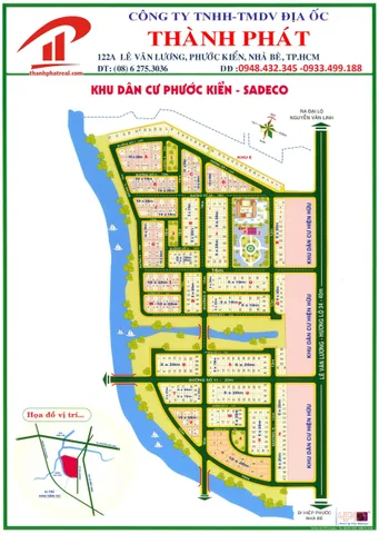Bán đất lô đất số đỏ đường 16m  KDC Sadeco Phước kiển  , DT: 4,5x17.Giá :8 tỷ