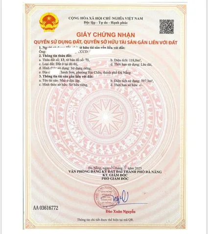 BÁN GẤP NHÀ MT ĐƯỜNG THANH SƠN- HẢI CHÂU- ĐÀ NẴNG