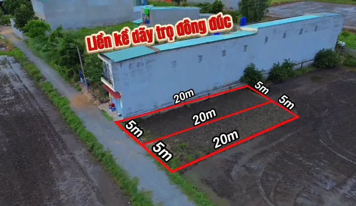 Bán đất xây nhà ngay cạnh trường học Võ Văn Ngân, KV4, Thị trấn Đức Hòa, 5x20 giá chỉ 860 triệu