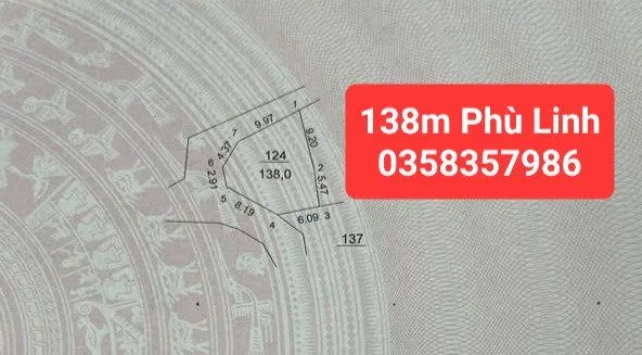 Bán đất Phù Linh DT 138m vuông,MT 25.44m
Giá bán 4 tỷ 350 triệu