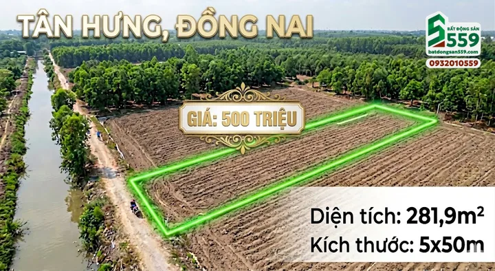 Chính chủ cần bán lô đất có sẵn thổ cư tại xã Tân Hưng, tỉnh Đồng Nai