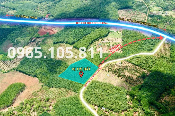 Đất vườn 1 sào 1 mặt tiền bê tông QH mở rộng 19m, ngay DT753 đi vào 200m, dân đông. Giá 550tr